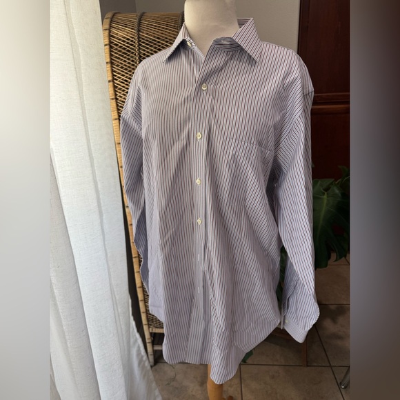 Brooks Brothers Blue and White Striped Dress Shirt - Picture 1 of 3